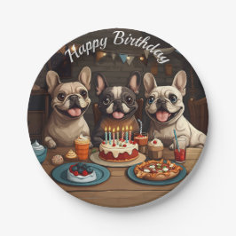 Bulldog-Geburtstagsfeier Pappteller