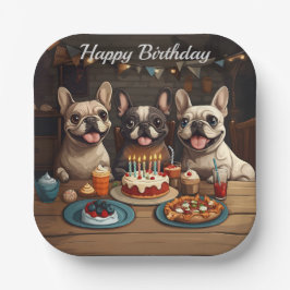 Bulldog-Geburtstagsfeier Pappteller