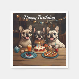Bulldog-Geburtstagsfeier Serviette