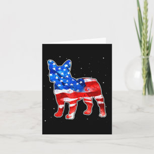 Bulldog Gefärbte Krawatte American Flag Patriotic  Karte