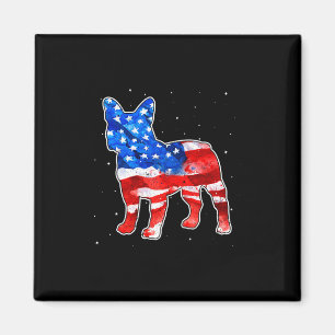 Bulldog Gefärbte Krawatte American Flag Patriotic Magnet