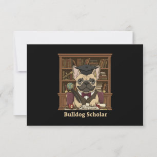 Bulldog Gelehrter Süßer französischer Bulldoggen Dankeskarte