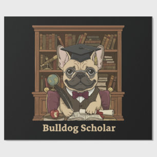 Bulldog Gelehrter Süßer französischer Bulldoggen Geschenkpapier