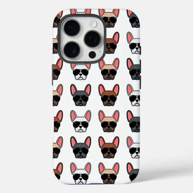 Bulldog-Gemustertes Telefon Case-Mate iPhone Hülle (Rückseite)
