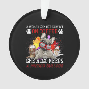 Bulldog-Geschenk  Kaffee Sie auch Französisch Bul Ornament