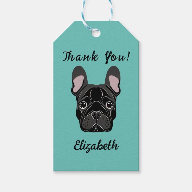 Bulldog Geschenkanhänger (Vorderseite)