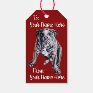 Bulldog-Geschenke Tags Custom Christmas Dog Gesche Geschenkanhänger