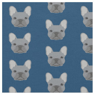 Bulldog-Gesichter der grauen französischen Marine Stoff