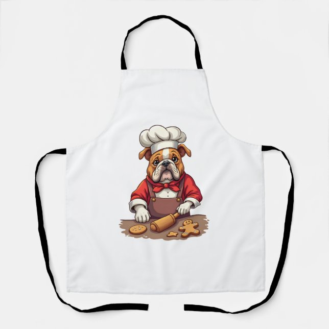 Bulldog Gingerbread Chef Schürze (Vorderseite)