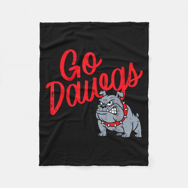 Bulldog Go Dawgs Girls Youth Teen Boys Kids Men Wo Fleecedecke (Vorderseite)