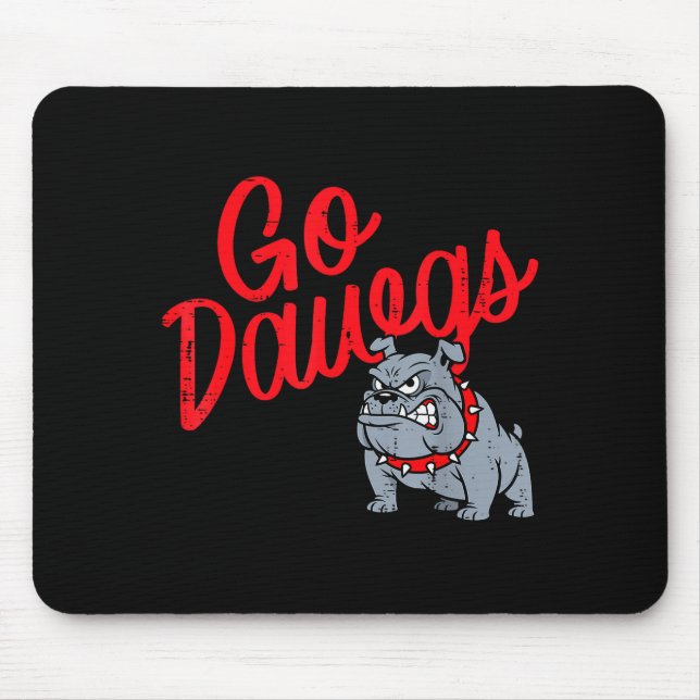 Bulldog Go Dawgs Girls Youth Teen Boys Kids Men Wo Mousepad (Vorne)