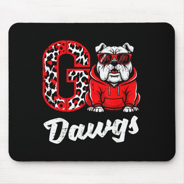 Bulldog Go Dawgs Men Women Kids Boys Youth Girls T Mousepad (Vorne)