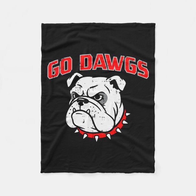 Bulldog Go Dawgs Men Women Kids Girls Youth Teen B Fleecedecke (Vorderseite)