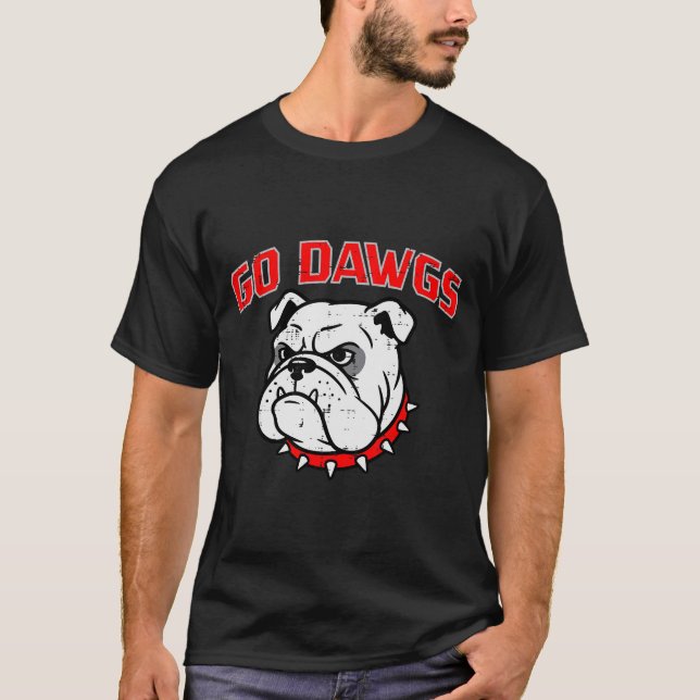 Bulldog Go Dawgs Men Women Kids Girls Youth Teen B T-Shirt (Vorderseite)