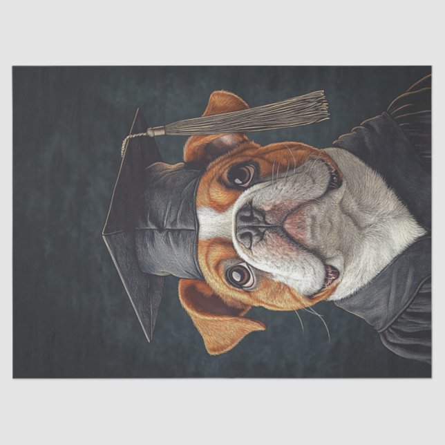 Bulldog Graduate Decoupage Seidenpapier (Vorderseite)