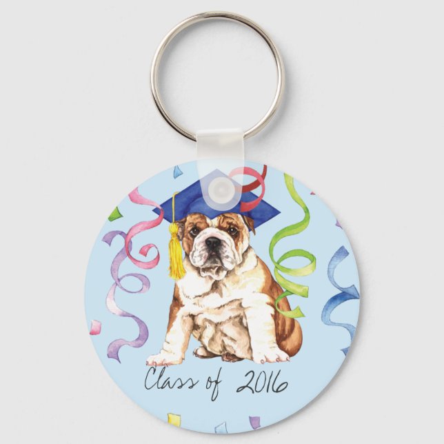 Bulldog Graduate Schlüsselanhänger (Vorderseite)