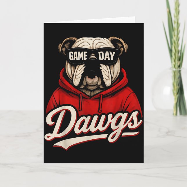 Bulldog Graphic Dawgs Men Women Kid Boy Girl  Karte (Vorderseite)