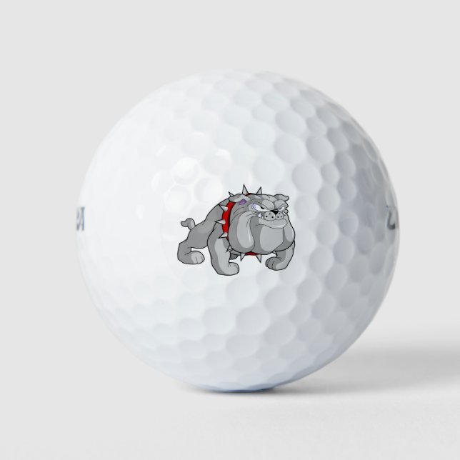BULLDOG GRAU CARTOON GOLF BALL (Vorderseite)