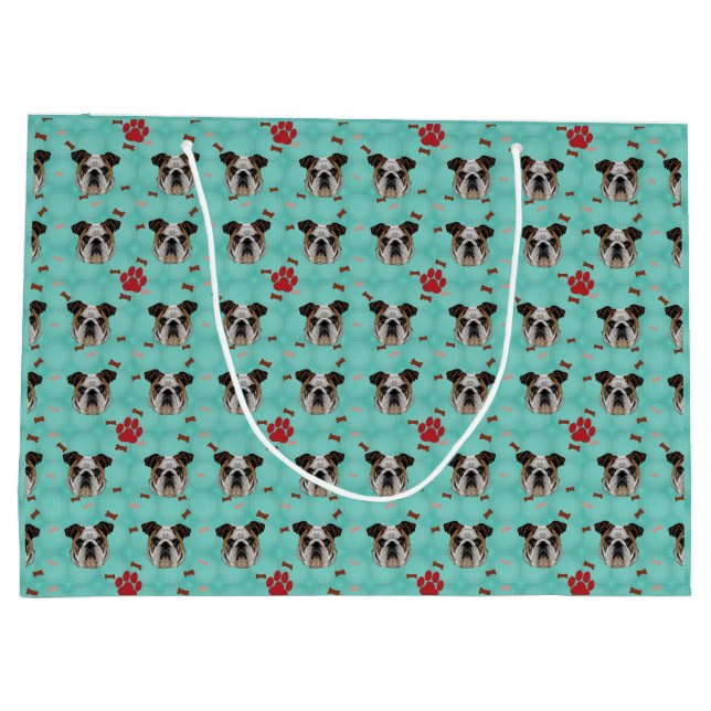 Bulldog Große Geschenktüte (Rückseite)