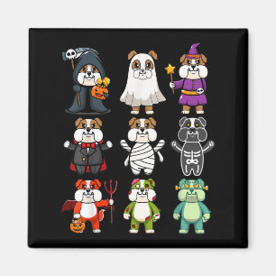 Bulldog Gruseliger Boo-Jee-Horror-Kürbis Bulldogge Magnet