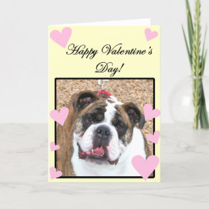 Bulldog-Grußkarte zum Valentinstag Feiertagskarte