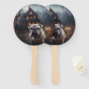 Bulldog Halloween Beängstigend Fächer
