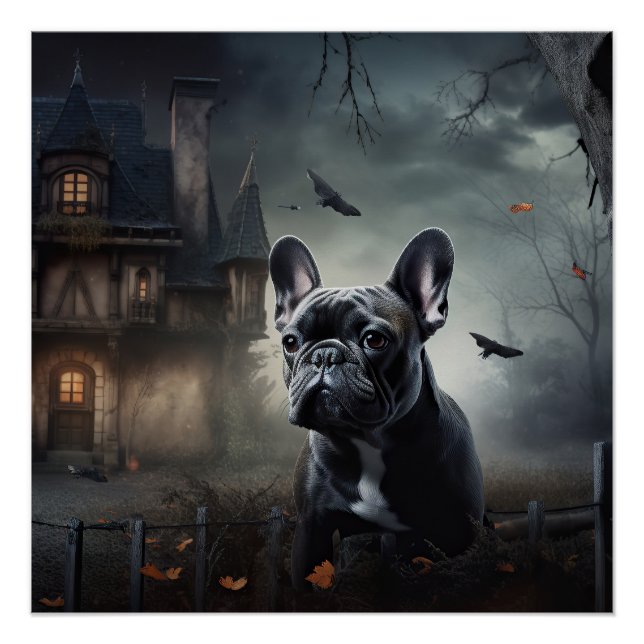 Bulldog Halloween Beängstigend Poster (Vorderseite)