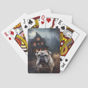 Bulldog Halloween Beängstigend Spielkarten