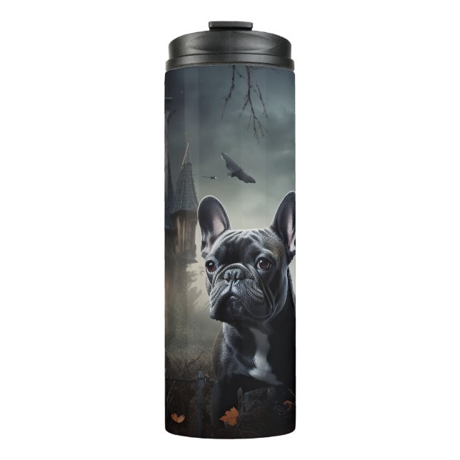 Bulldog Halloween Beängstigend Thermosbecher (Vorderseite)