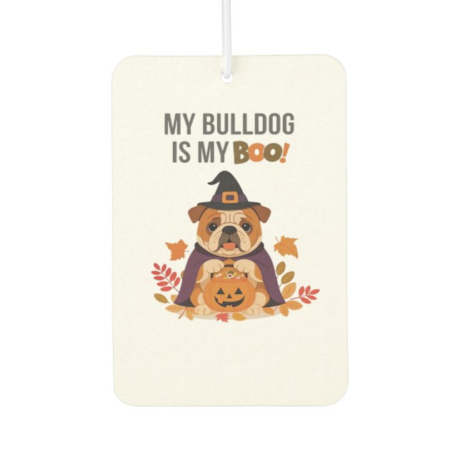 Bulldog Halloween Costume  My Bulldog is My Boo Do Autolufterfrischer (Vorderseite)