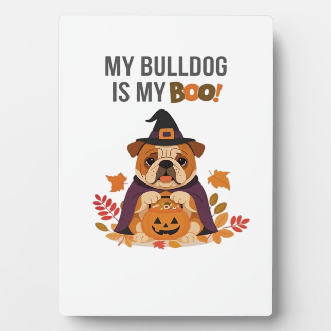 Bulldog Halloween Costume  My Bulldog is My Boo Do Fotoplatte (Vorderseite)