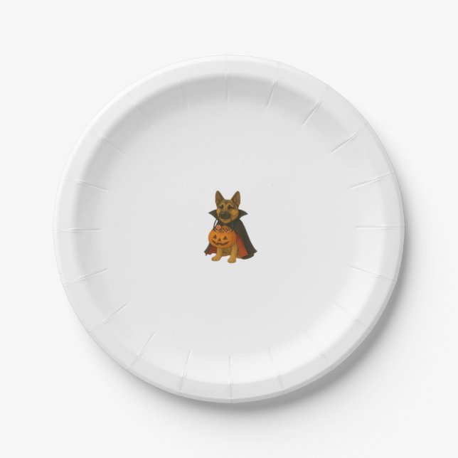 Bulldog Halloween Hund in Vampire Kostüm wi Pappteller (Vorderseite)