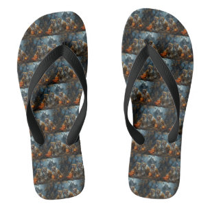 Bulldog Halloween Nacht Hunde Delight Flip Flops