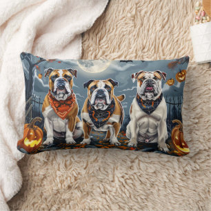 Bulldog Halloween Spooky Lendenkissen