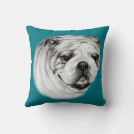 Bulldog, handgemalt kissen