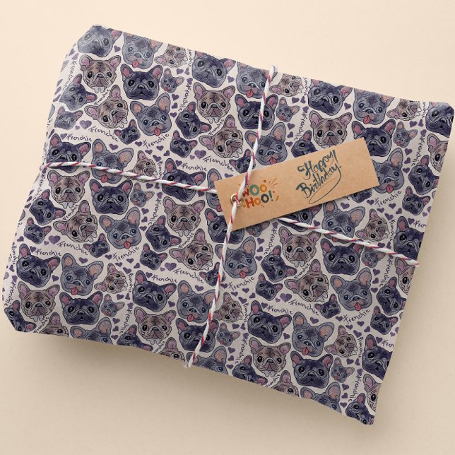 Bulldog-HandGezeichnet Cartoon Geschenkpapier (Von Creator hochgeladen)
