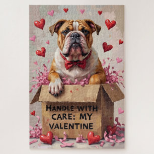 Bulldog Handle Mit Sorgfalt Valentinsgeschenkbox Puzzle