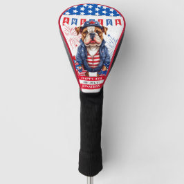 Bulldog Happy 4. Juli America Independence Day Golf Headcover