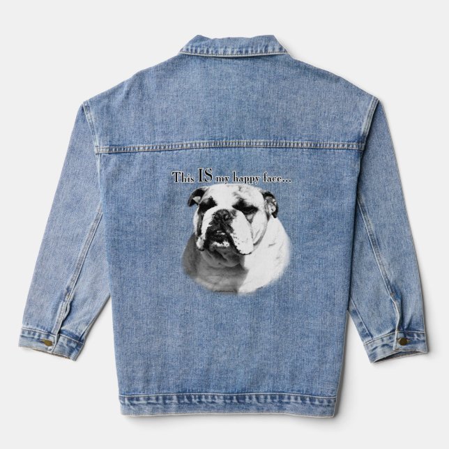 Bulldog Happy Face Denim Jacket Jeansjacke (Rückseite)