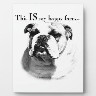 Bulldog Happy Face Fotoplatte