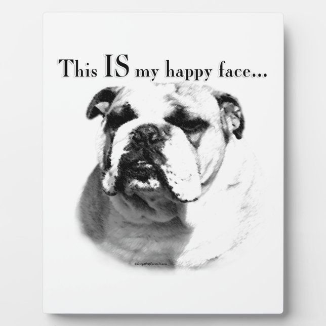 Bulldog Happy Face Fotoplatte (Vorderseite)