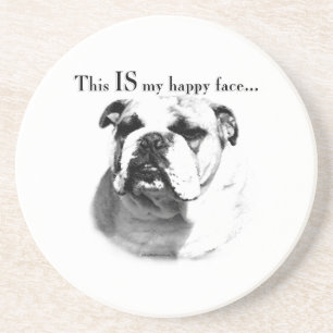 Bulldog Happy Face Getränkeuntersetzer