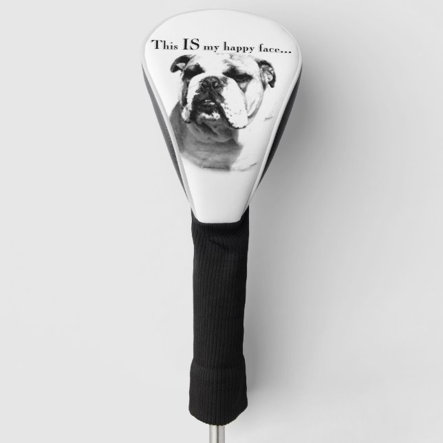 Bulldog Happy Face Golf Headcover (Vorderseite)