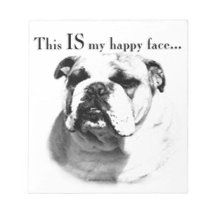 Bulldog Happy Face Notizblock