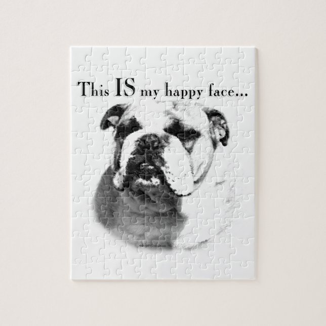 Bulldog Happy Face Puzzle (Vertikal)
