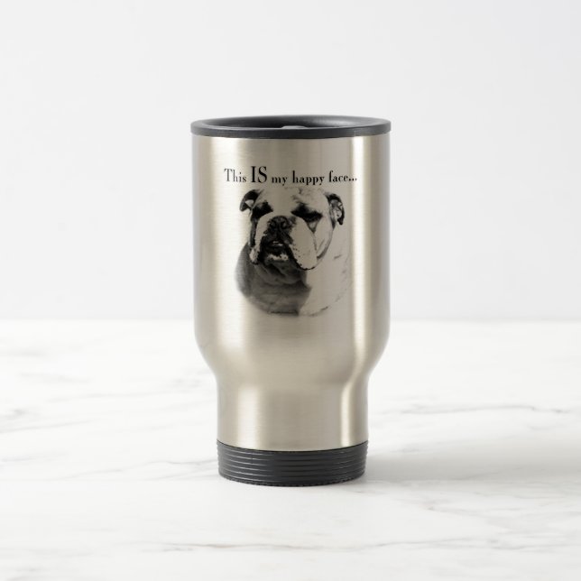 Bulldog Happy Face Reisebecher (Mittel)