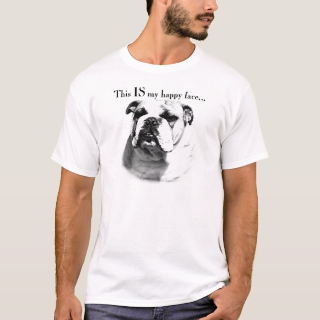 Bulldog Happy Face T-Shirt (Vorderseite)