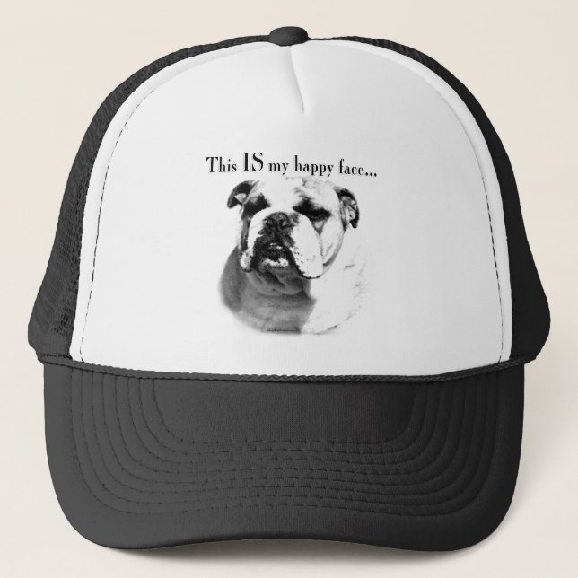 Bulldog Happy Face Truckerkappe (Vorderseite)