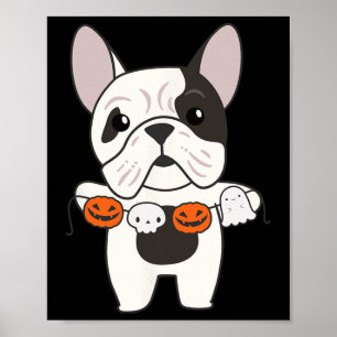 Bulldog Happy Halloween Pumpkin Hunde Halloween Poster
