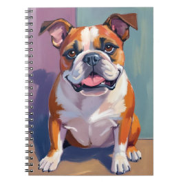 Bulldog-Haustiermalerei Whimsical-Wasserfarben-Hun Notizblock